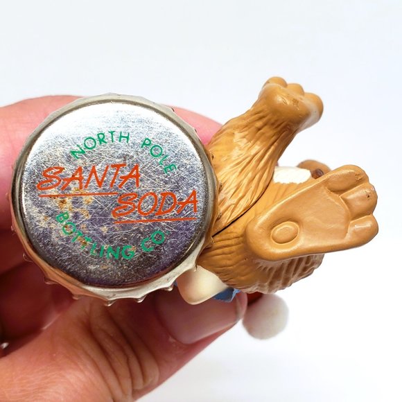 1985 Hallmark Bunny Rabbit Bottle Cap Christmas Ornament North Pole Santa Soda - Picture 5 of 5